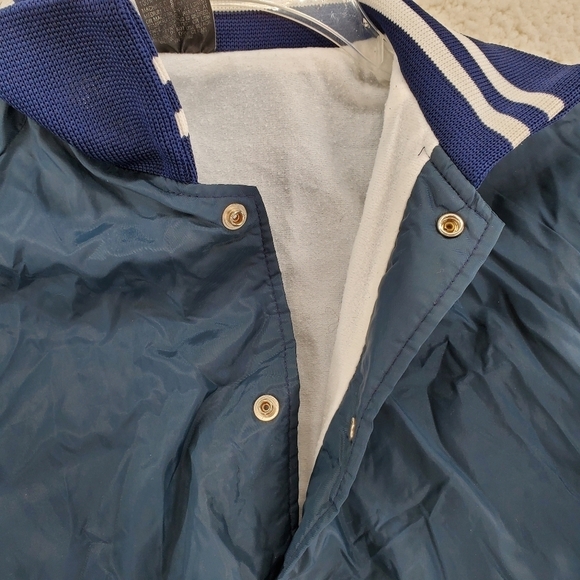 Aristo Jac Blue Bomber Jacket Ft Lewis Champions Mens L Lined SnapButton USA VTG - Picture 7 of 9